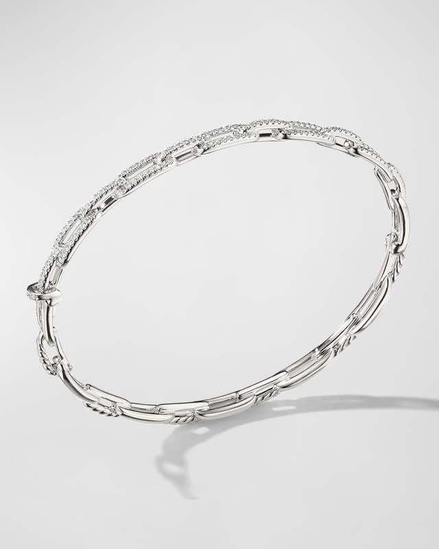 4mm Stax Chain Link Bracelet in 18K White Gol